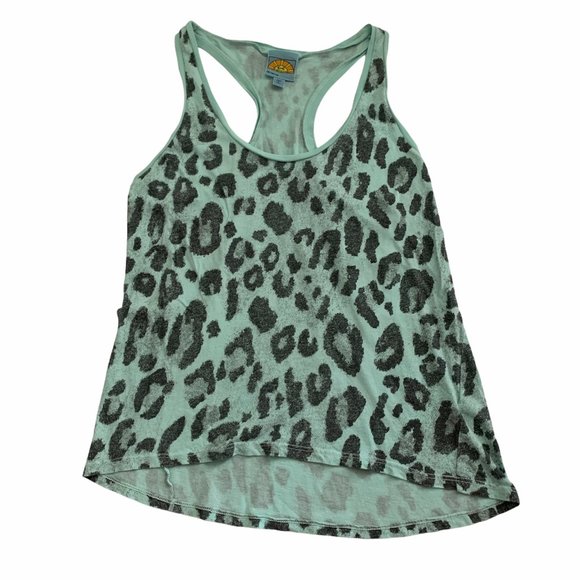 C&C California Tops - C&C California Mint Green Leopard Racerback Tank